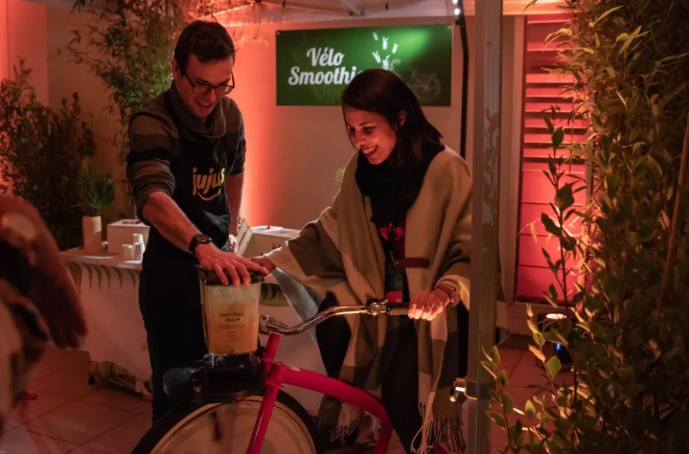 Animation collaborative ludique avec le vélo à smoothie
